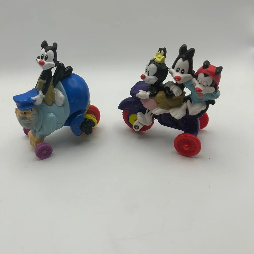 Vintage McDonalds Animaniacs Figures Warner Brothers Yakko Wakko Dot Car Toy Lot